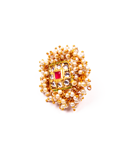 Gold-Plated Alloy Ethnic Designer Cocktail Ring - The Pari - Distacart