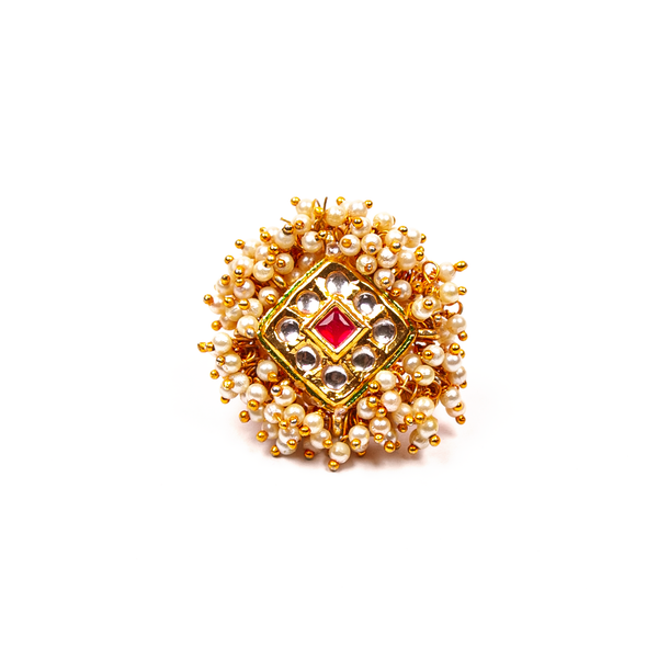 Gold-Plated Alloy Ethnic Designer Cocktail Ring - The Pari - Distacart