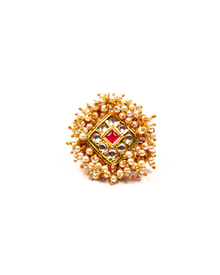 Gold-Plated Alloy Ethnic Designer Cocktail Ring - The Pari - Distacart