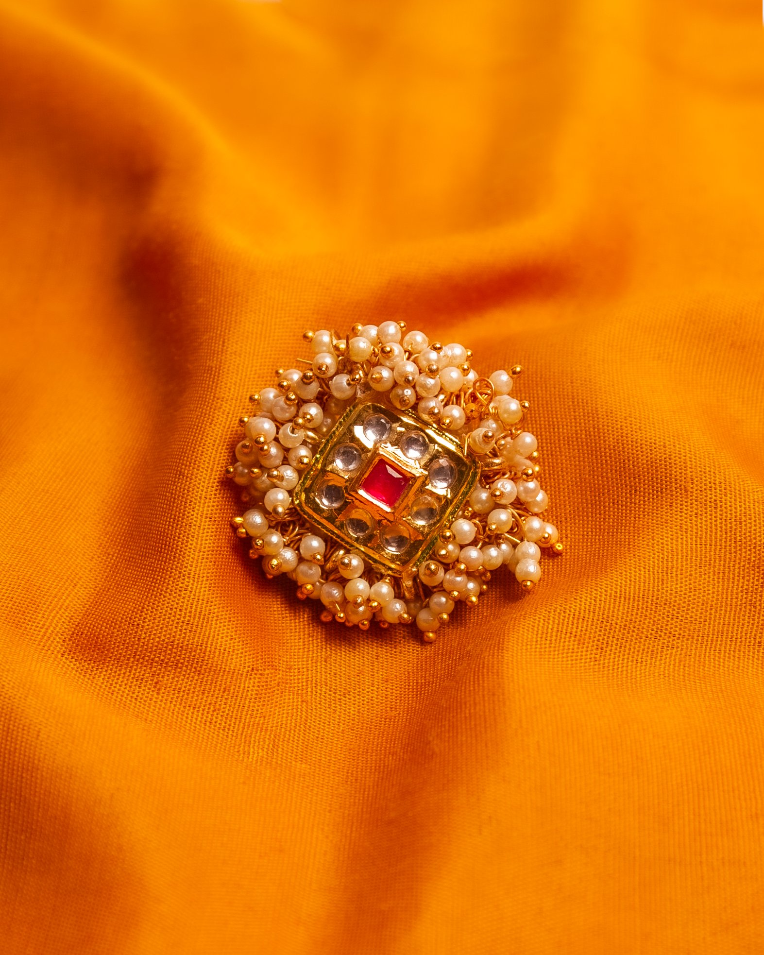 Gold-Plated Alloy Ethnic Designer Cocktail Ring - The Pari - Distacart