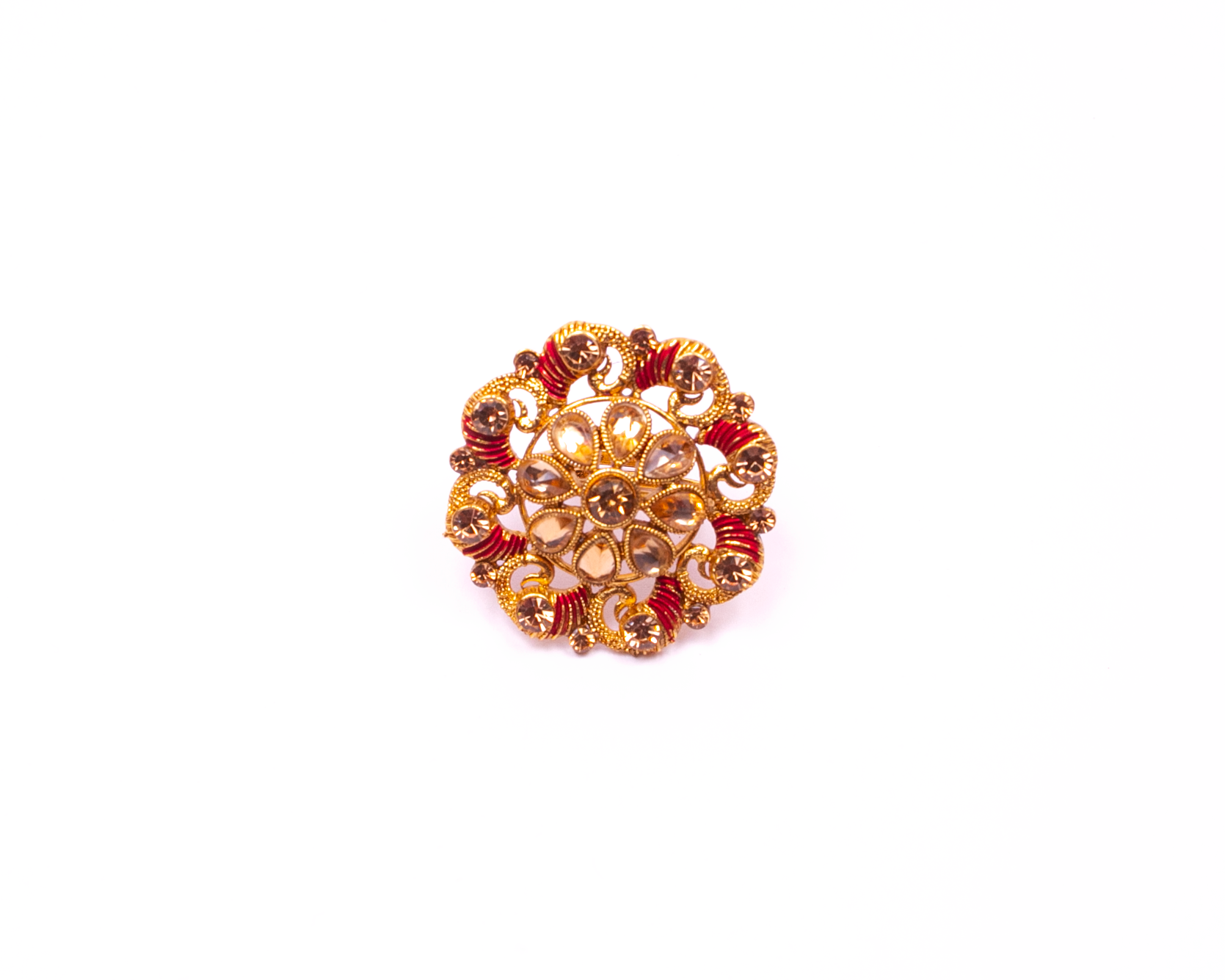 Gold-Plated Alloy Ethnic Designer Cocktail Ring - The Pari - Distacart