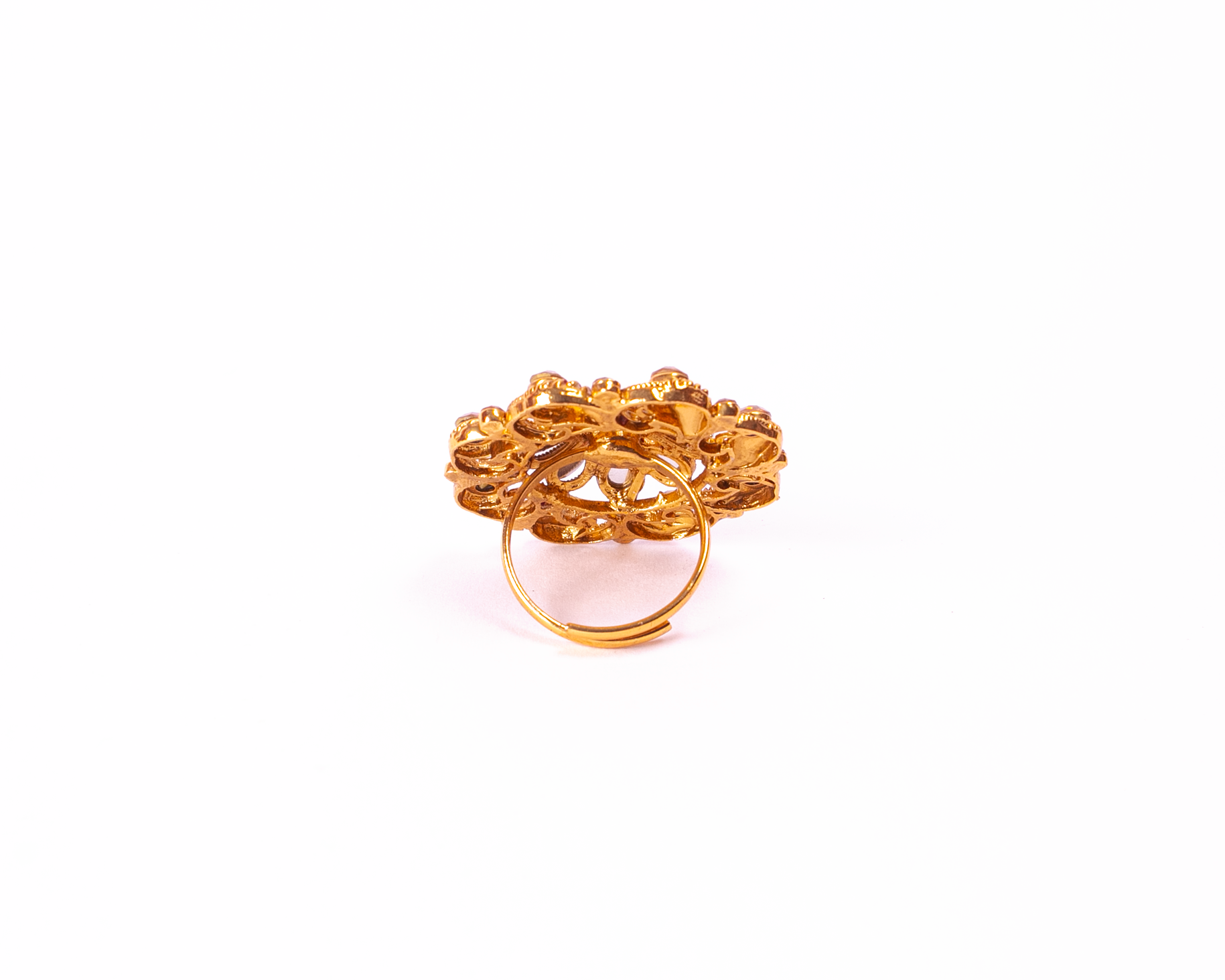 Gold-Plated Alloy Ethnic Designer Cocktail Ring - The Pari - Distacart