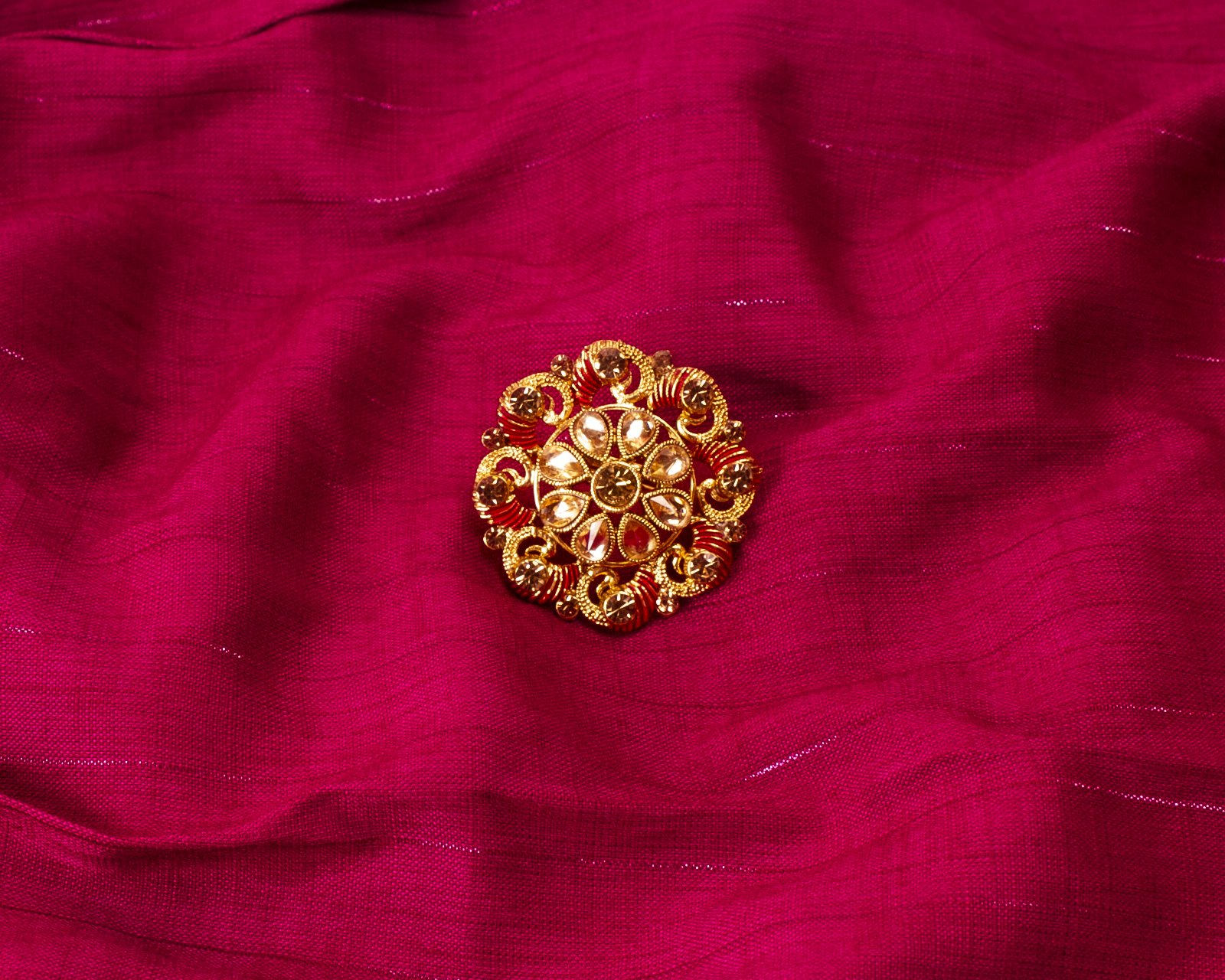 Gold-Plated Alloy Ethnic Designer Cocktail Ring - The Pari - Distacart