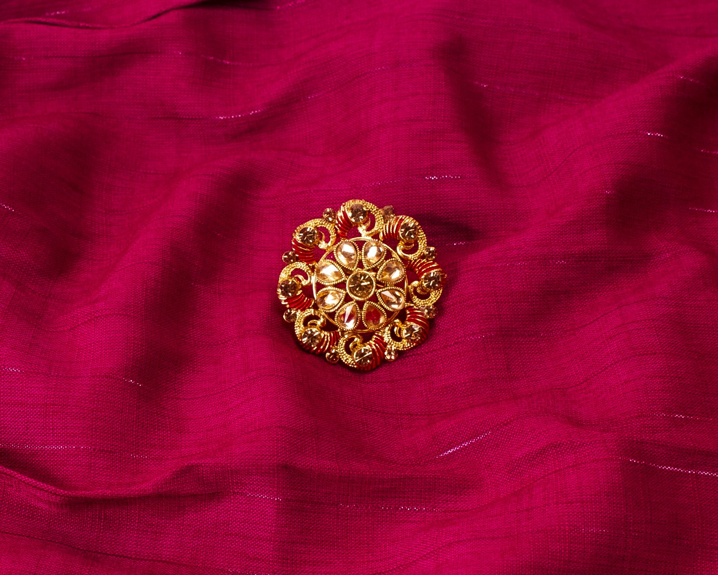 Gold-Plated Alloy Ethnic Designer Cocktail Ring - The Pari - Distacart