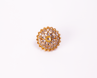 Gold-Plated Alloy Classic Ethnic Cocktail Ring - The Pari - Distacart