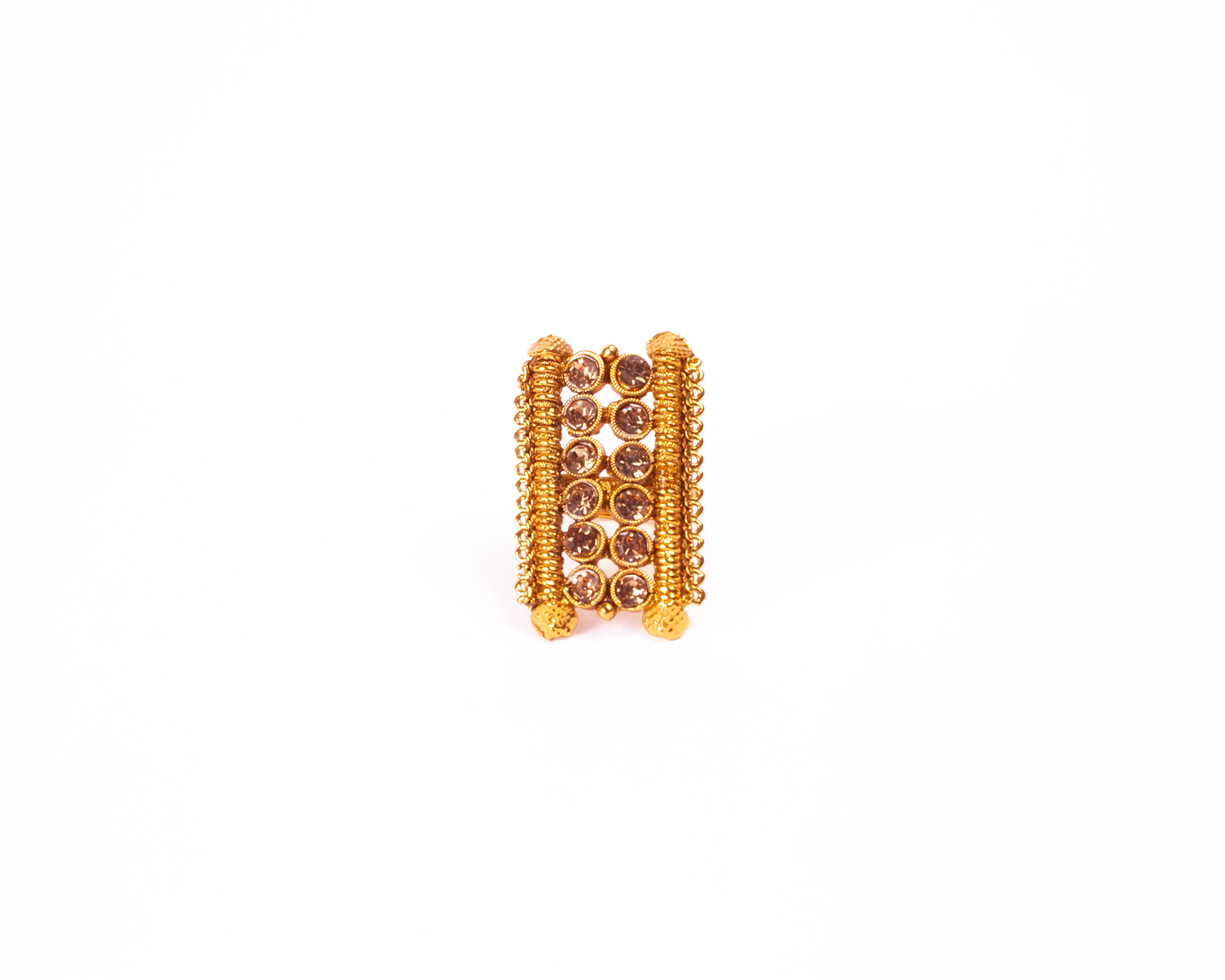 Gold-Plated Alloy Ethnic Designer Cocktail Ring - The Pari - Distacart