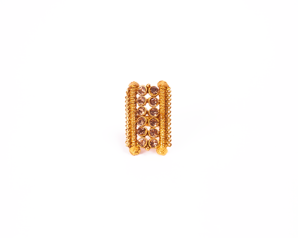 Gold-Plated Alloy Ethnic Designer Cocktail Ring - The Pari - Distacart