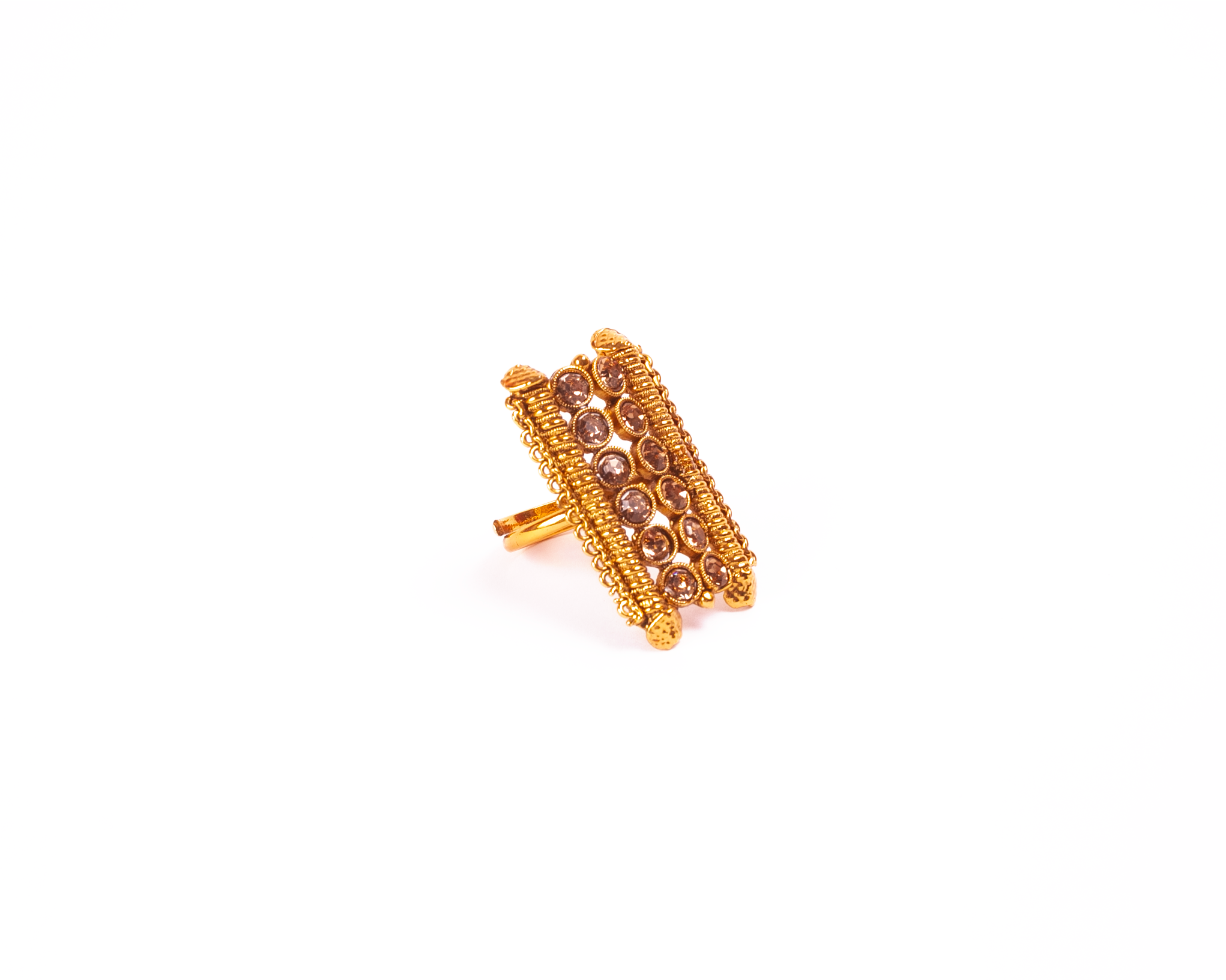 Gold-Plated Alloy Ethnic Designer Cocktail Ring - The Pari - Distacart