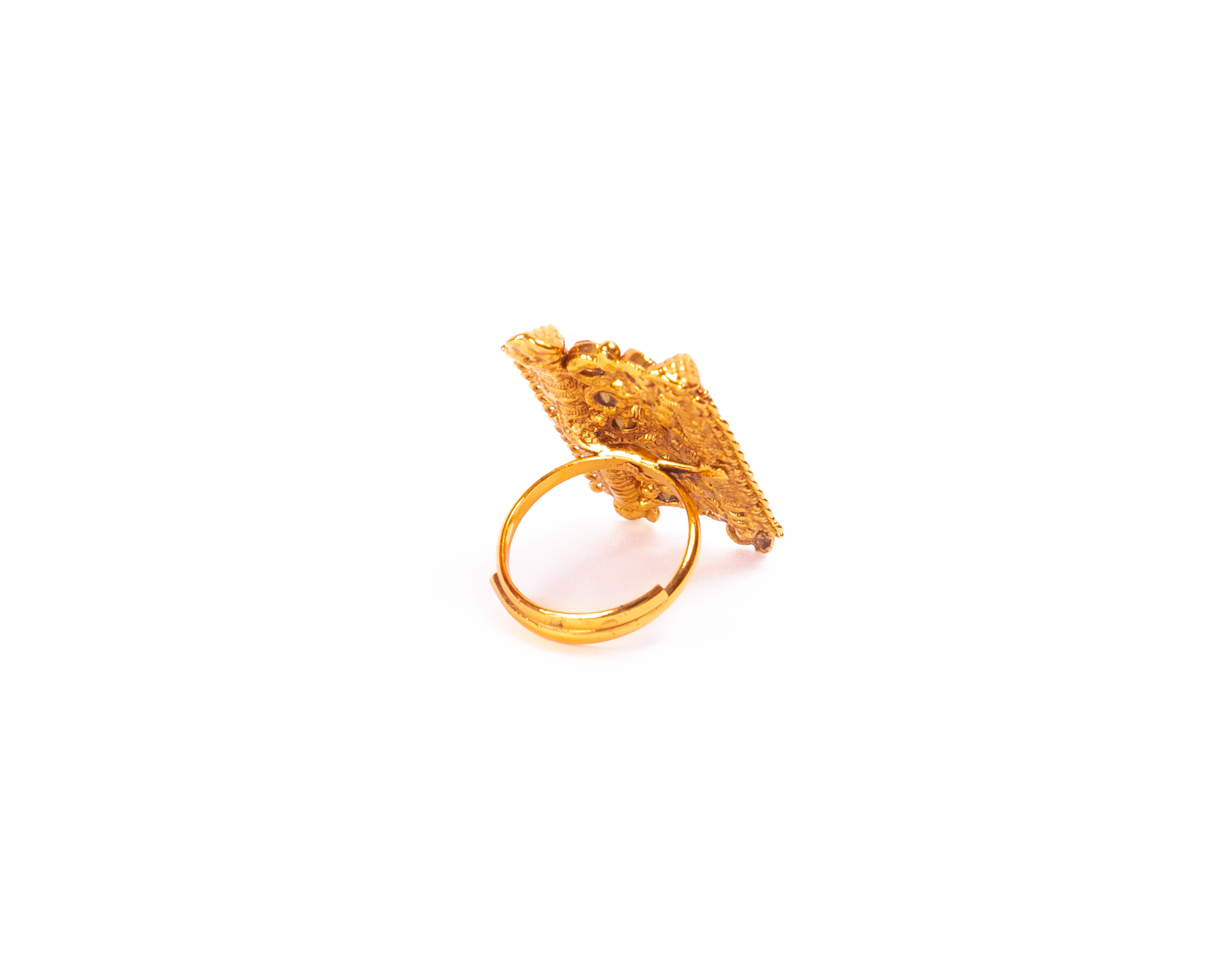 Gold-Plated Alloy Ethnic Designer Cocktail Ring - The Pari - Distacart