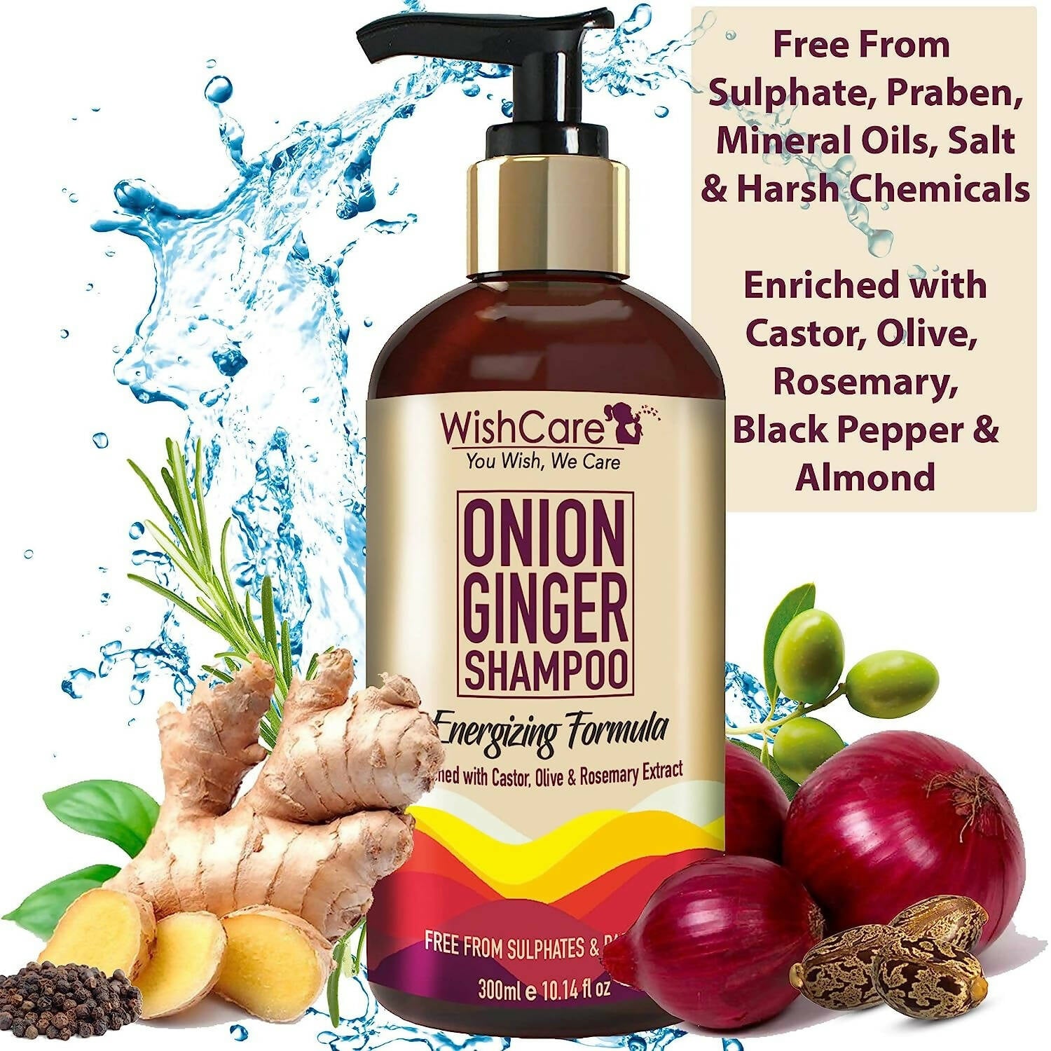 Wishcare Onion Ginger Shampoo - Distacart