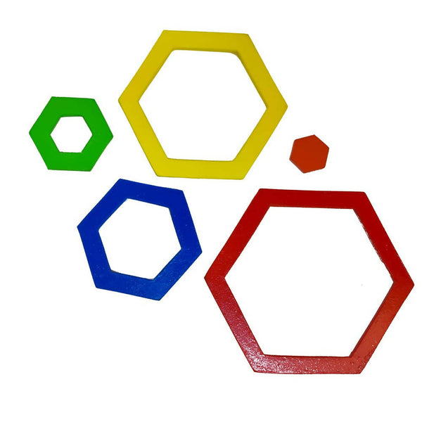 iLearnngrow Hexagon puzzle - Size and Shape Sorter Fun Activity for Your Kids Wooden Toys for 2-12 years Unisex Kids I hexagon puzzle for kids - Distacart