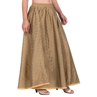 Thumbnail for Asmaani Olive Green Color Golden Zari Work Maxi Skirt