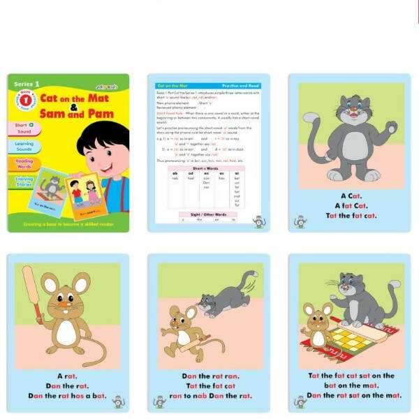Jolly Kids Story Time Phonics Book Series 1 (Set of 10)| Short & Long Sound| Phonic Sound Stories Book for Kids Ages 4-8 Years - Distacart