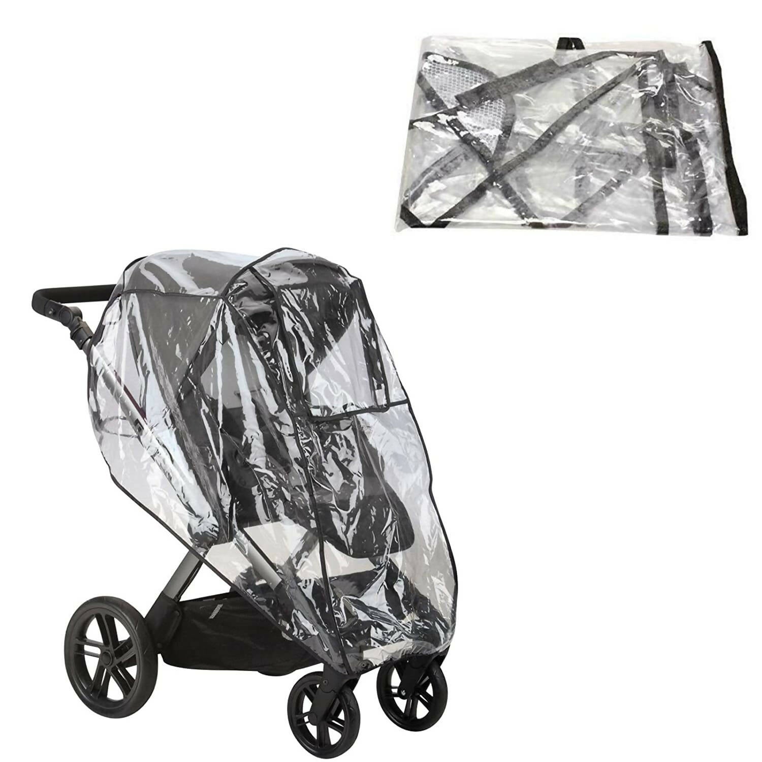 Safe-O-Kid Waterproof Transparent Rain Cum Shield Cover for Baby Pram & Strollers - Distacart