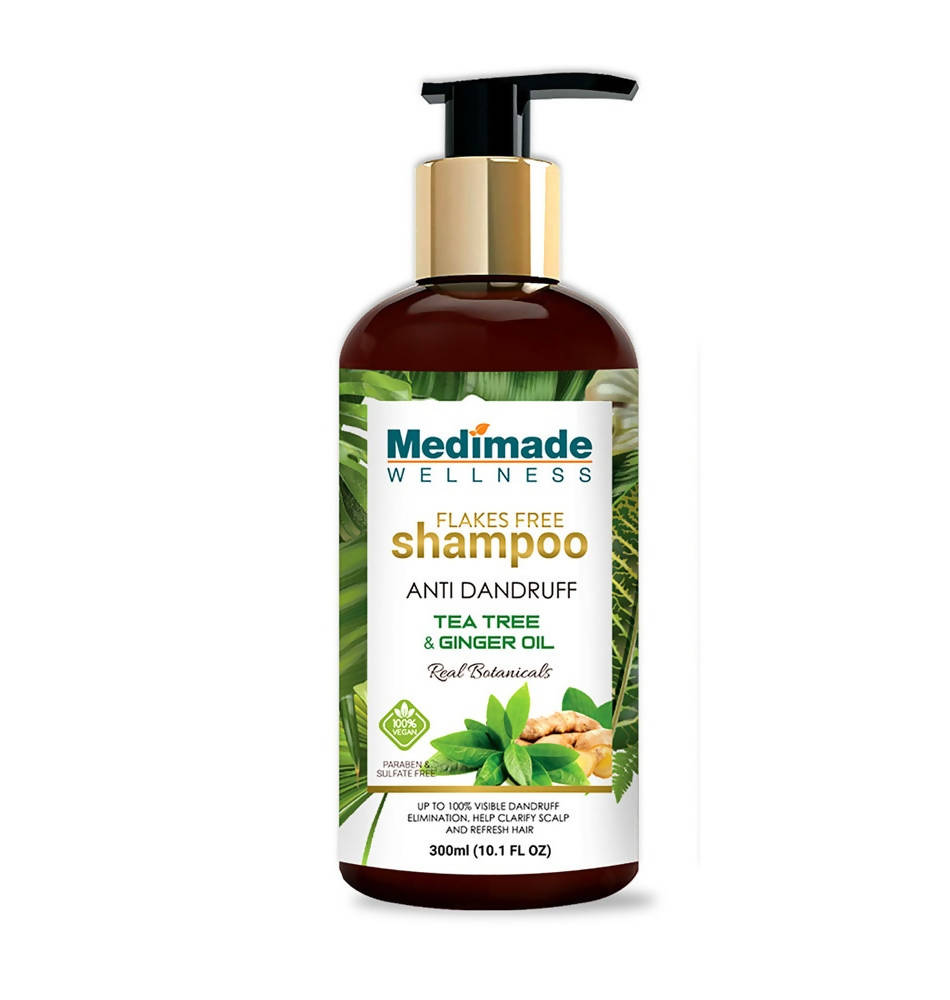 Medimade Wellness Flakes Free Anti Dandruff Shampoo with Tea Tree and Ginger Oil - Distacart