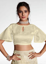 Thumbnail for Vamsee White Organza Saree - Distacart