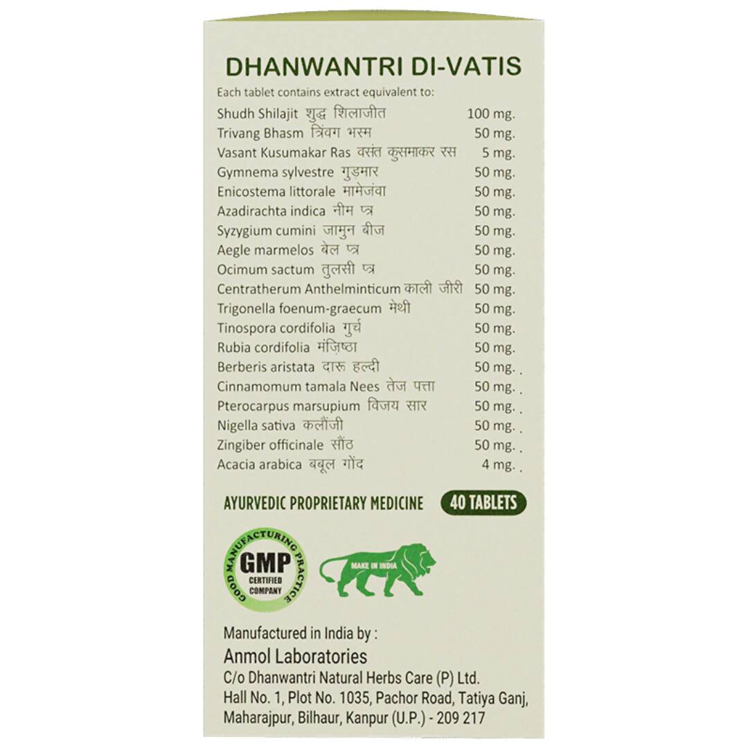 Dhanwantri Di Vatis Tablets - Distacart