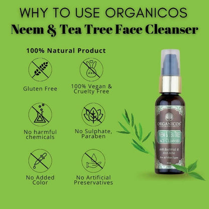 Organicos Neem & Tea Tree Face Cleanser - Distacart