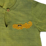 Thumbnail for Mhyssa Tick Tock Round Neck Half Sleeve Green T-shirt With Full Length Yellow Pant Set For Kids - Distacart