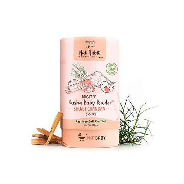 Nat Habit Shwet Chandan Kusha Baby Powder - Distacart