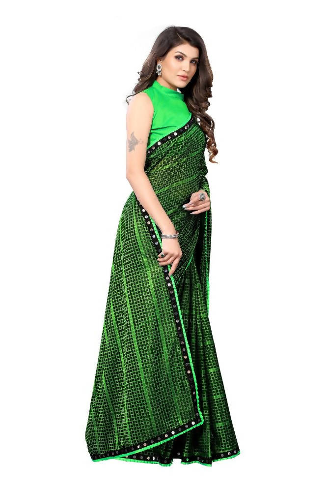 Vamika Green Lycra Knitted Saree