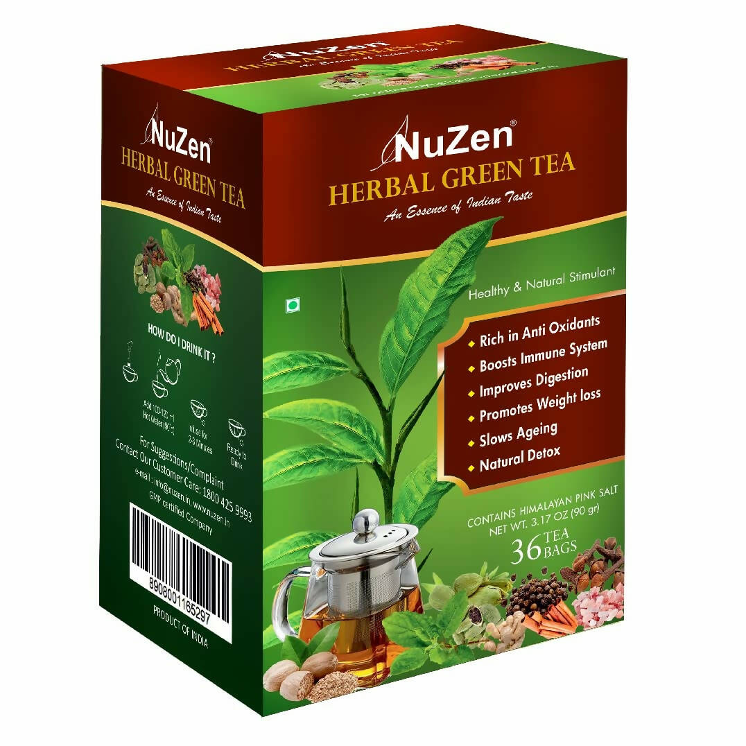 NuZen Herbal Green Tea Bags - Distacart