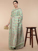 Sea Green Silk Blend Woven Design Saree With Unstitched Blouse Piece - Aloki - Distacart