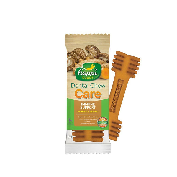 Happi Doggy Dental Chew Care Immune Support Turmeric & Shiitake - Distacart