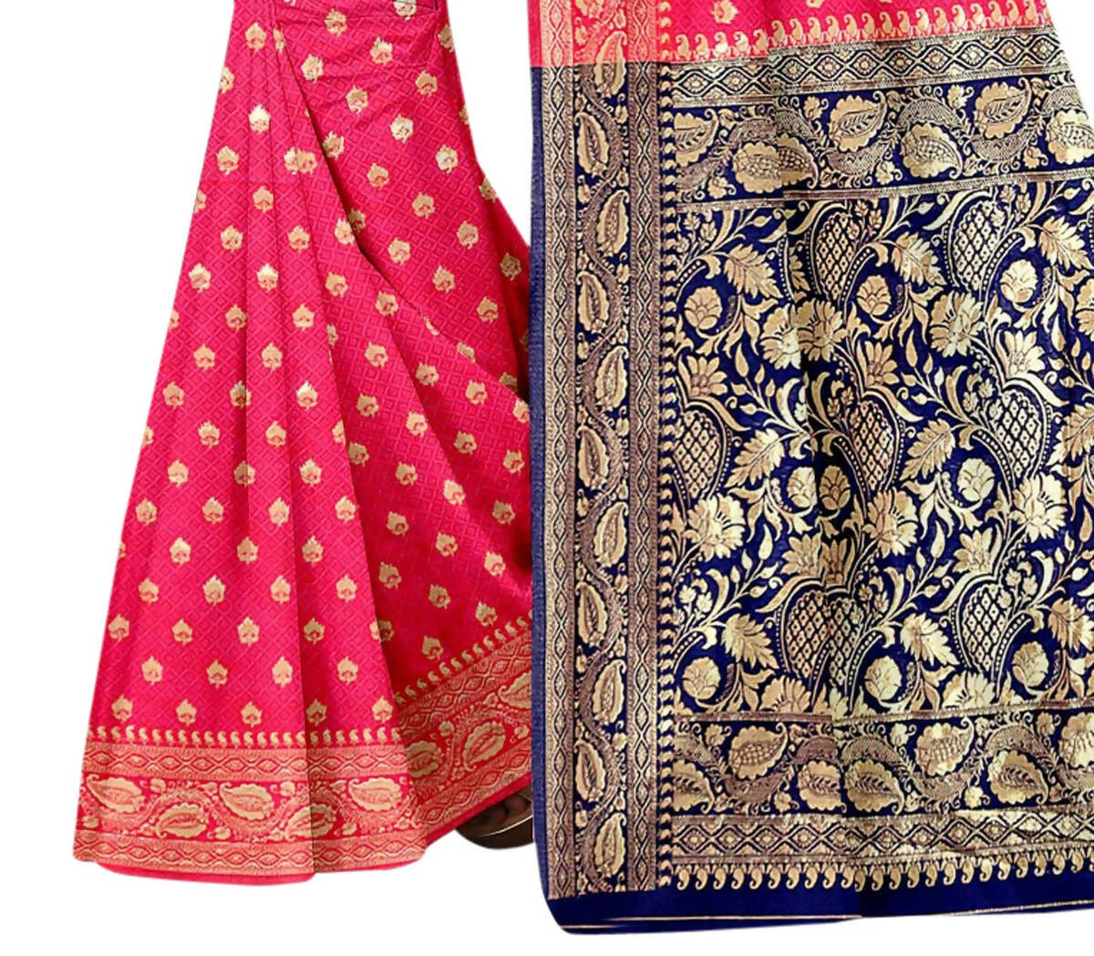 Vamika Pink Weaving Banarasi Jacquard Saree - Distacart