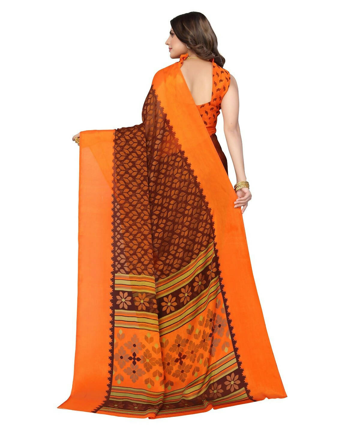 Vamika Maroon Chiffon Brasso Bollywood Style Woven Saree (ALIZA MAROON) - Distacart