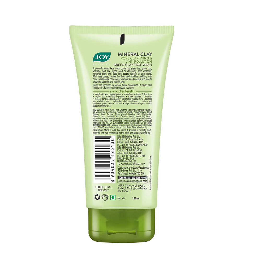 Joy Mineral Clay Pore Clarifying & Anti-Pollution Green Clay Face Wash - Distacart