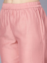 Thumbnail for Myshka Women Peach-Coloured Layered Kurta with Trousers With Dupatta - Distacart