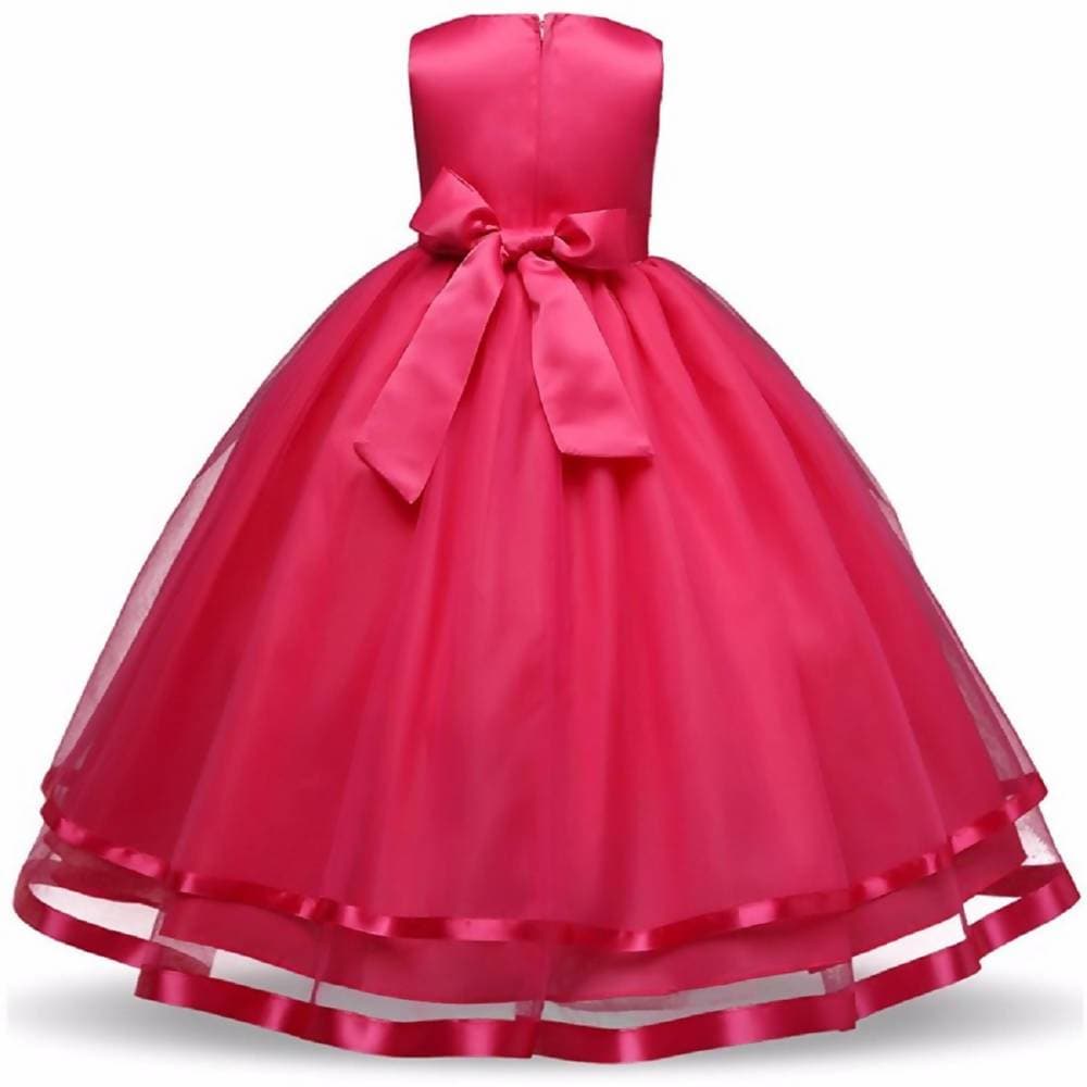 Asmaani Baby Girl's Pink Color Satin A-Line Maxi Full Length Dress (AS-DRESS_22065) - Distacart