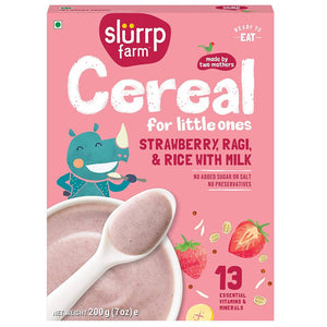 Slurrp Farm Strawberry, Ragi & Rice With Milk Cereal For Little Ones