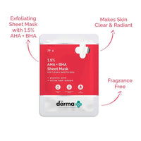 Thumbnail for The Derma Co 1.5% AHA + BHA Sheet Mask