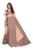 Vamika Peach Sana Silk Printed Saree (Nihal Peach)