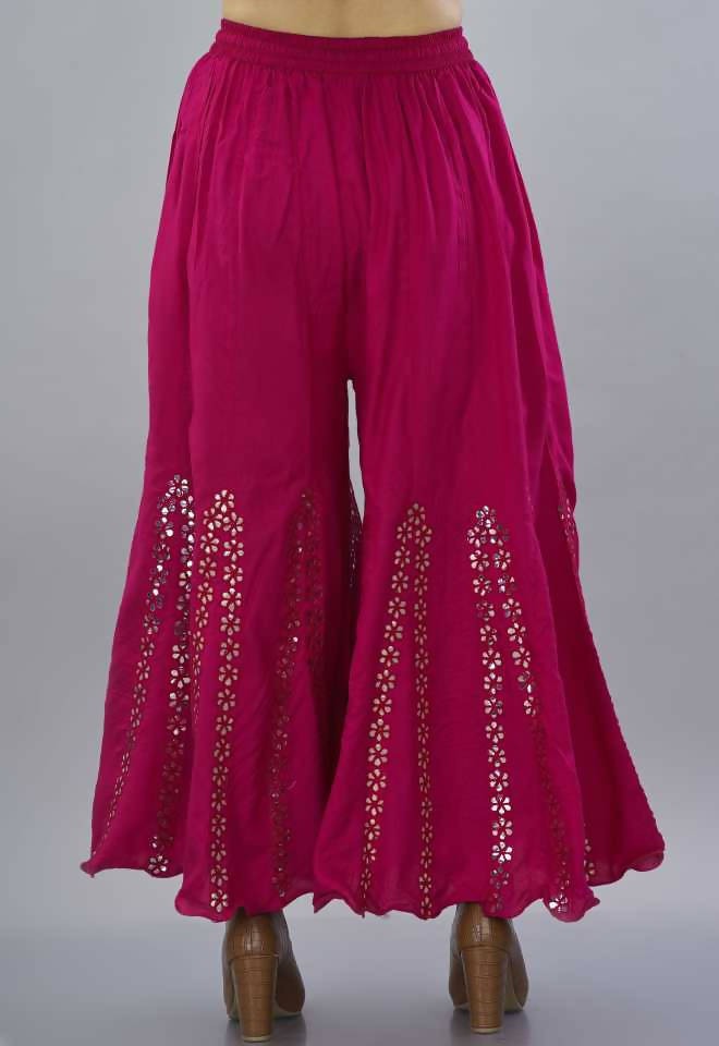 Mominos Fashion Dark Pink Mirror Palazzo