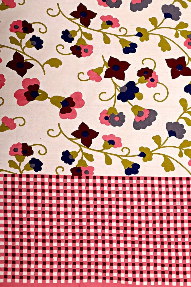 Vamika Printed Cotton Pink Floral Bedsheet With Pillow Covers  Online
