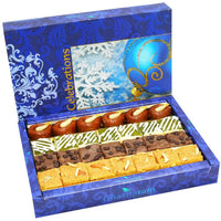 Thumbnail for Ghasitaram Assorted Box of Kaju Chocolate Barfi, Mango Bite, Mathura Diya & Besan Barfi - Distacart