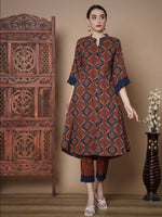 Thumbnail for Myshka Women's Multi A-Line Kurta & Trousers With Dupatta - Distacart
