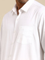 Thumbnail for Ramraj Cotton Mens Full Sleeve Formal 100 % Cotton White Shirt - Distacart