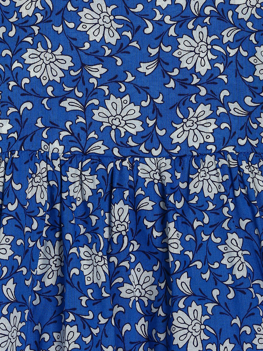 Manet Girls Cotton Layer Frock Printed - Blue - Distacart