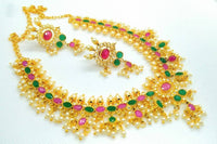 Thumbnail for Ruby Emeralds Guttapoosalu Bridal Multicolor Jewelry Set