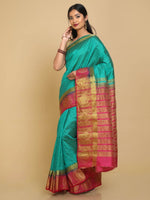 Thumbnail for Kalamandir Floral Green Pashmina Saree