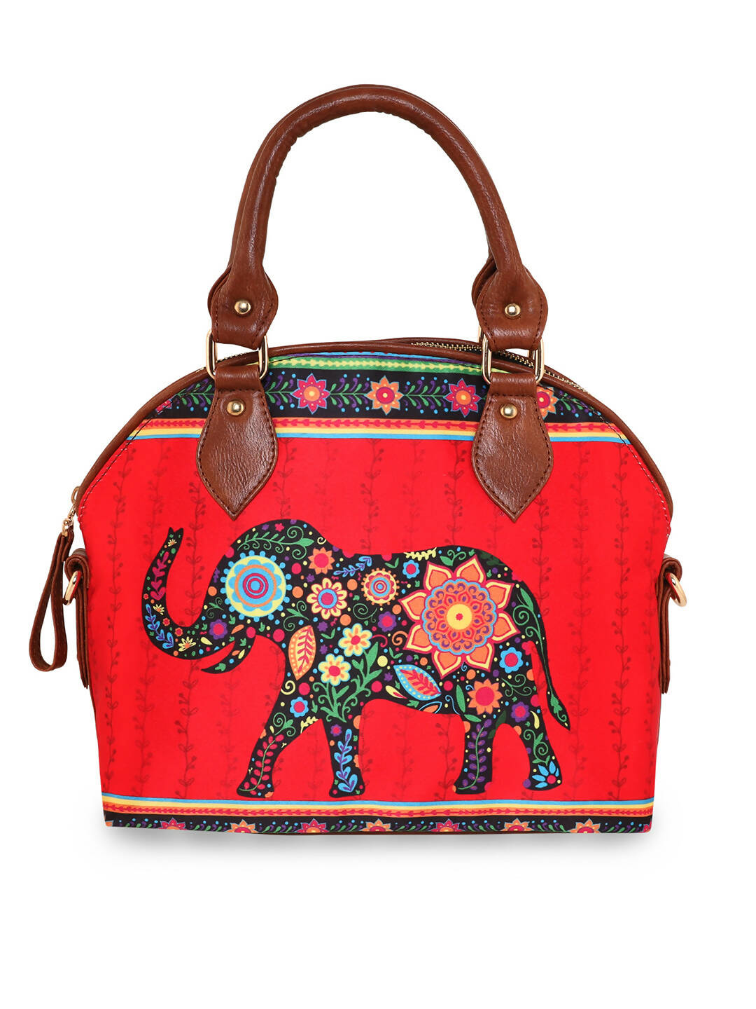 Sabhyata Elephant - Satin Handbag With Detachable Sling - Distacart