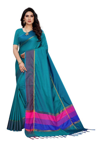 Vamika Rama Green Cotton Silk Weaving Saree (Binita Rama)