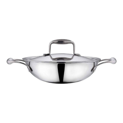 Vinod Platinum Triply Stainless Steel Kadai With Lid - Distacart