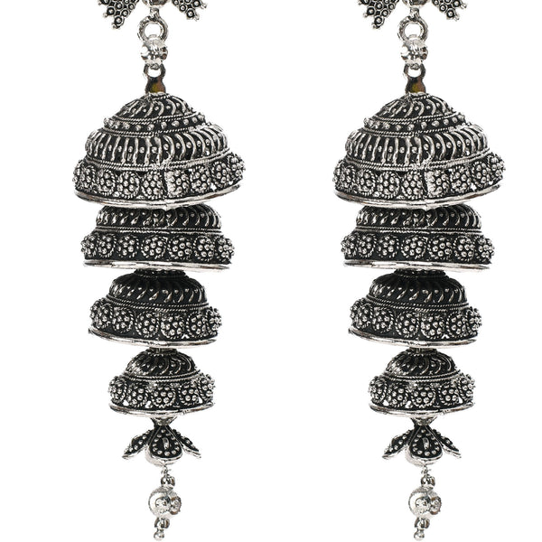 Mominos Fashion Johar Kamal Peacock Design Silver Colour Earrings - Distacart