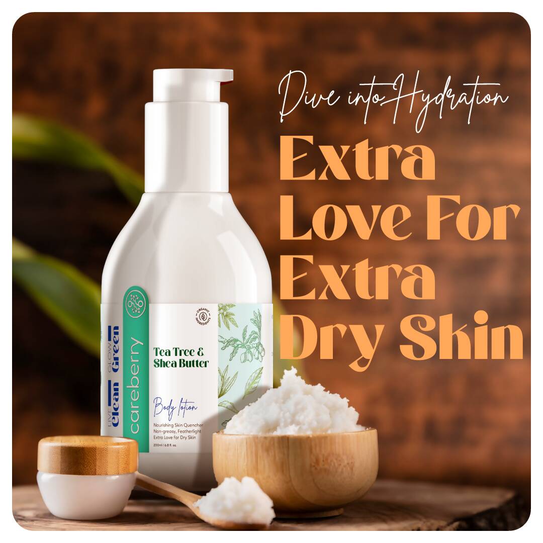 Careberry Tea Tree Oil & Shea Butter Nourishing Body Lotion - Distacart