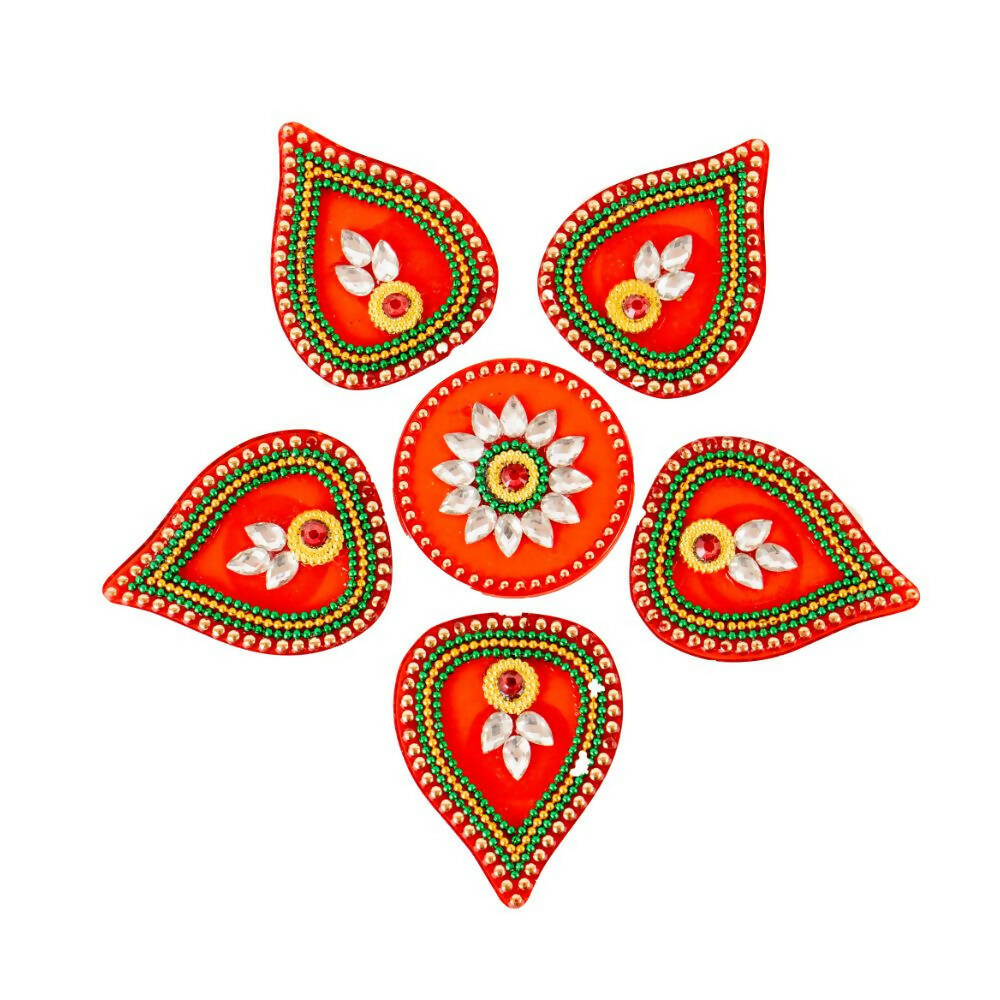 Kundan HandiKrafts Tilak Shaped Rangoli Pink (Baby) - Distacart